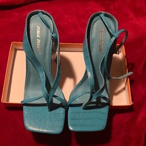 Public Desire blue strappy heels
